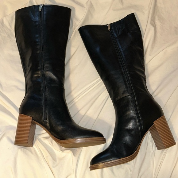 like new Marc Fisher Gabey Round Toe Block Heel Dress Boot Black 10 - Picture 1 of 9